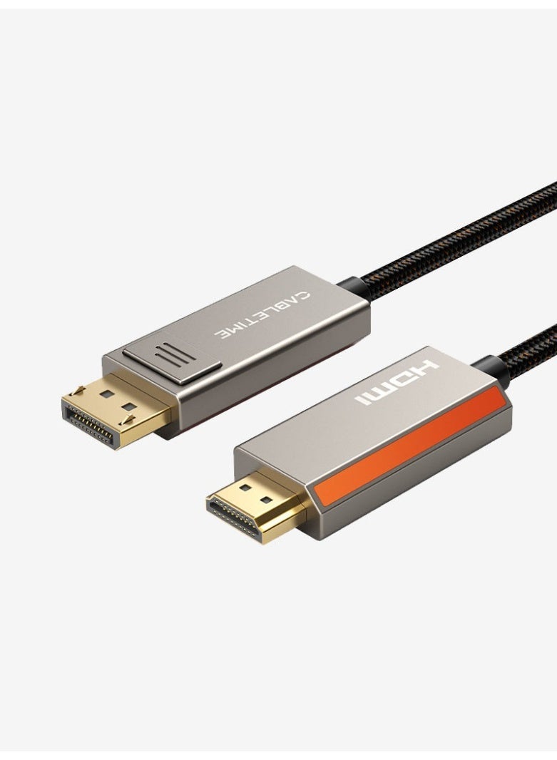 كابل تايم كابل DisplayPort أحادي الاتجاه من 1.4 إلى HDMI 2.1، يدعم دقة 8K بمعدل 60 هرتز، ودقة 4K بمعدل 120 هرتز، بسرعة نقل بيانات عالية تصل إلى 48 جيجابت في الثانية، يدعم تقنية HDR، وHDCP 2.3، وDSC 1.2، متوافق مع أجهزة الكمبيوتر الشخصية، وأجهزة الكمبيوتر المحمولة، وشاشات الألعاب، وأجهزة التلفزيون، وأجهزة العرض. - Image 1